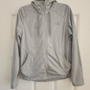 North Face Mezzaluna Grey Jacket Large Full Zip Hoodie Womens Size Medium